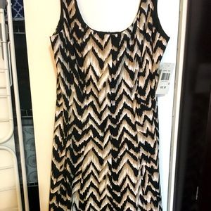 NWT Neutrals Chevron Skater Dress